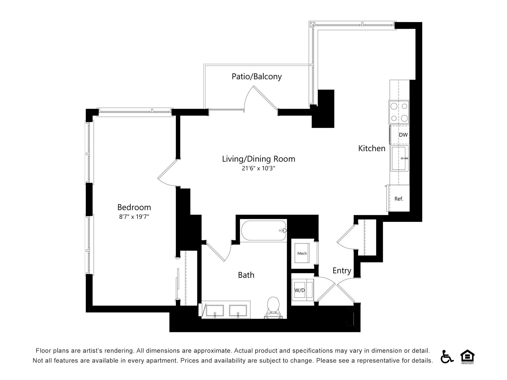 Floor plan layout diagram for A45